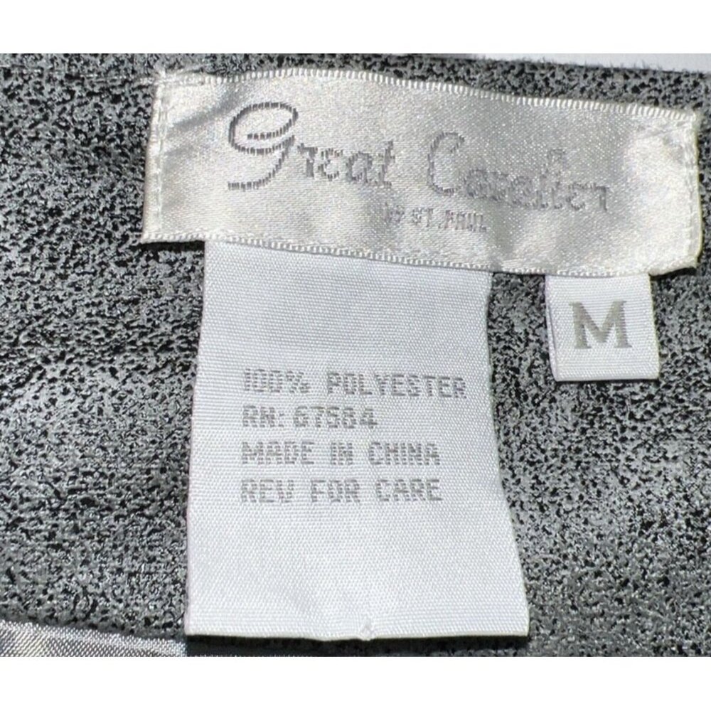 Great Cavalier Womens Tiered Ruffle Faux Suede Jacket Medium Grays Button - Picture 6 of 8